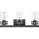 Lunden 3 Light 22 inch Matte Black Vanity Light Wall Light